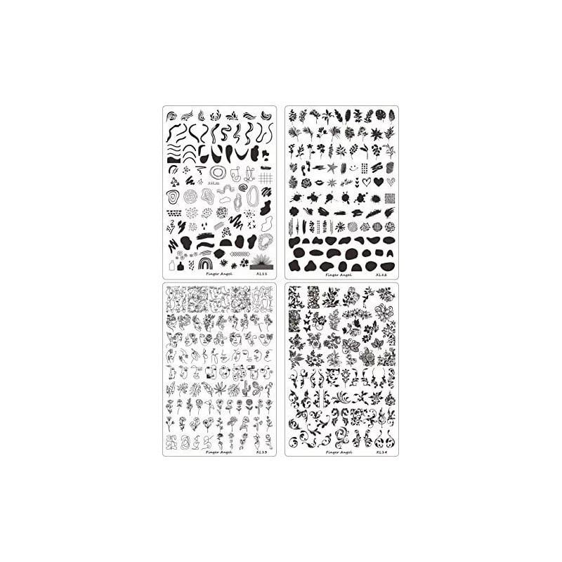 Finger Angel Placas Estampadoras 4pcs Nail Art Con Organizador Xl11-14