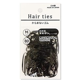Made in Japan, Tangle-free Rubber, Hair Tie, Black, Polyurethane