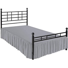 Ruffled Bed Skirt with Split Corners - Light Grey, King, 21 Inch Drop Bedskirt Expertise Tailored fit Wrinkle Free Dust Ruffled Bed Skirt (Available in All Bed Sizes and 10 Colors)