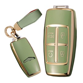 TECART Remote Control Smart Key Fob Case Shell Fit for Hyundai Genesis GV70 G70 TPU Keyless Entry Accessories 4 Button Green