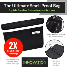 Formline Smell Proof Bag (7x6 inches) with Double the Odor Proof Technology - Scent Proof Pouch Eliminates All Scents. Perfect for Travel and Easily fits into Backpack or Purse