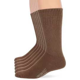 Jefferies Socks mens Military Uniform All Season Rib Top Crew Boot 6 Pack Casual Sock, Coyote Brown, Shoe Size 9-12 US