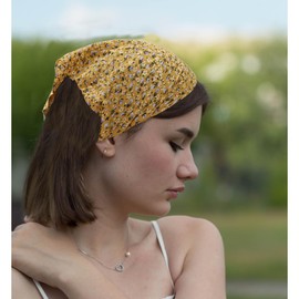 Urieo 3 Pcs Floral Hair Bandanas Boho Triangle Head Kerchief Party Daily Elastic Printed Hair Scarf Headbands for Women Girls