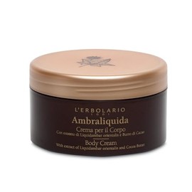 L'Erbolario Body Cream - Moisturizing Body Butter for Dry Skin - Toning and Protecting Skin Care with Amber and Creamy Scent - Ambraliquida - 8.4 oz