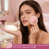 Body Powder Puff Container Set 3Pcs 6" Large Glass Dusting