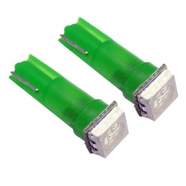 PA 10x T5 74 73 5050 SINGLE SMD Green Auto Dashboard Light 12V + Twist Lock Socket