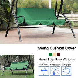Bench Cushion Cover, 59.1x19.7x3.9in Outdoor Cushions, Waterproof Swing Cushion, Swing Seat Cushion Cover Replacement, 3 Seat Swing Chair Swing Hammock Protector (Green)