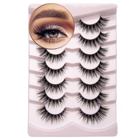 Onlyall Lashes Mink False Eyelashes Natural Wispy Lashes Soft Faux Mink Lashes Fluffy False Lashes 16MM A04 | Onlyall