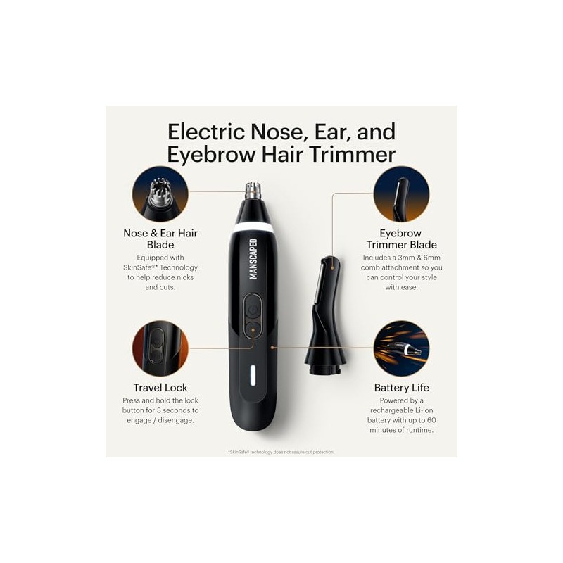 MANSCAPED® Weed Whacker® 3.0 PRO - Cortadora eléctrica para nariz,