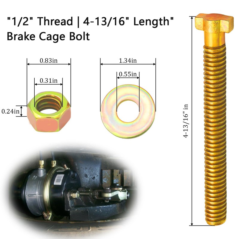 4pcs Brake Cage Bolt Assembly - Fits for Semi Truck,Air