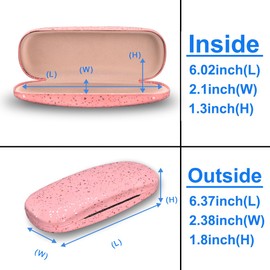 RayLove Unisex Hard Shell Eyeglasses Cases Glasses(Pink Star)