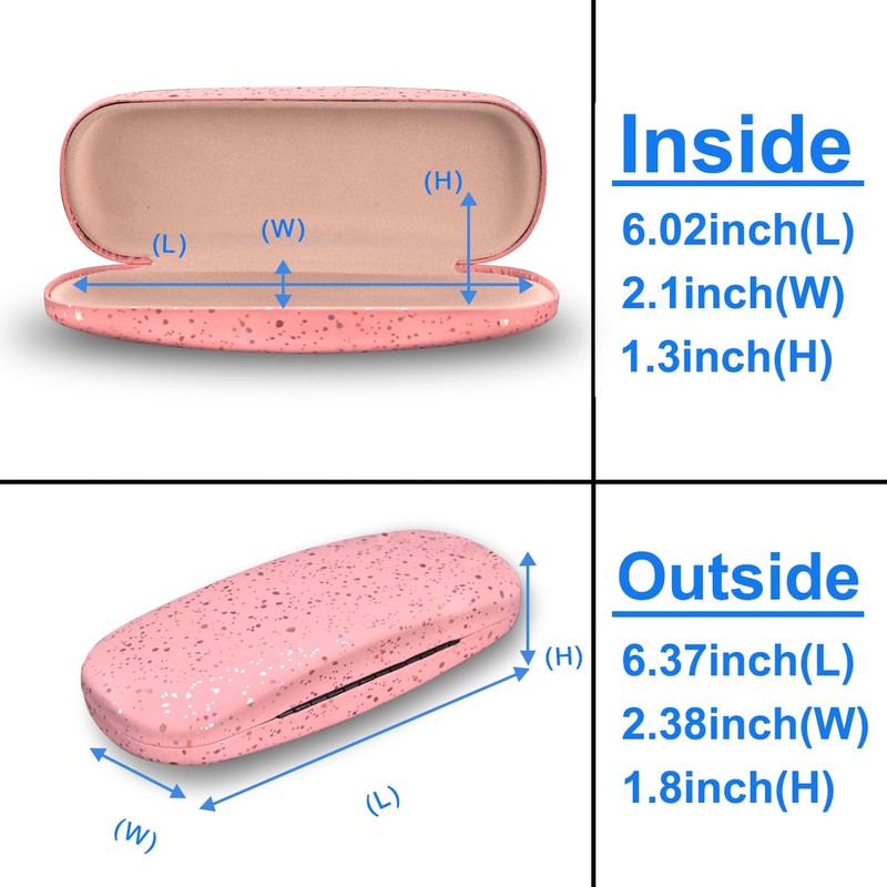RayLove Unisex Hard Shell Eyeglasses Cases Glasses(Pink Star)