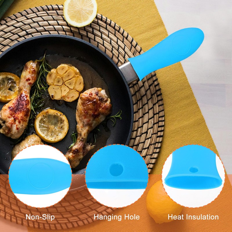 uxcell Silicone Hot Handle Holders, Cast Iron Skillet Handle Covers