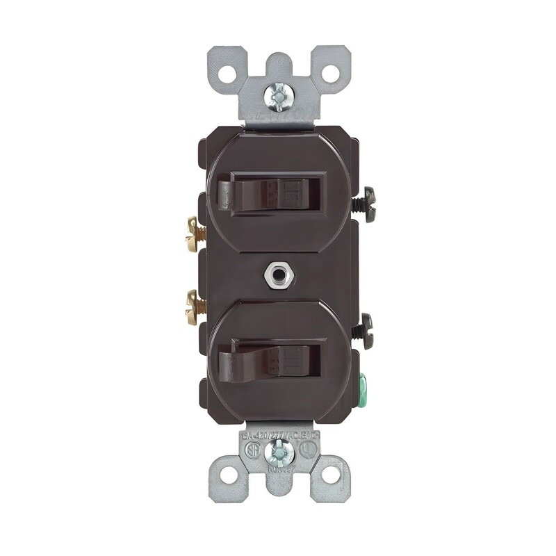 Eagle NEW EAGLE 271B BROWN DUPLEX GROUNDING TOGGLE LIGHT SWITCH