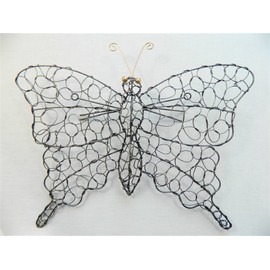 Thai Gifts Metal Wall Art Butterfly - Silver Wire Large 45cm
