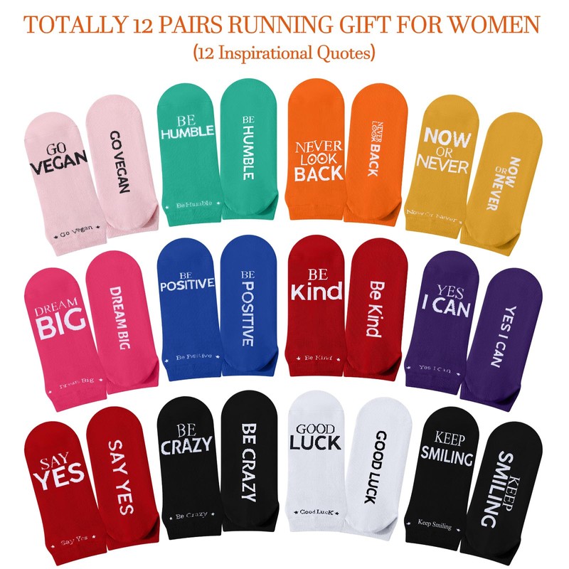 Mepase 12 Pairs Inspirational Athletic Running Socks Golf Low Cut
