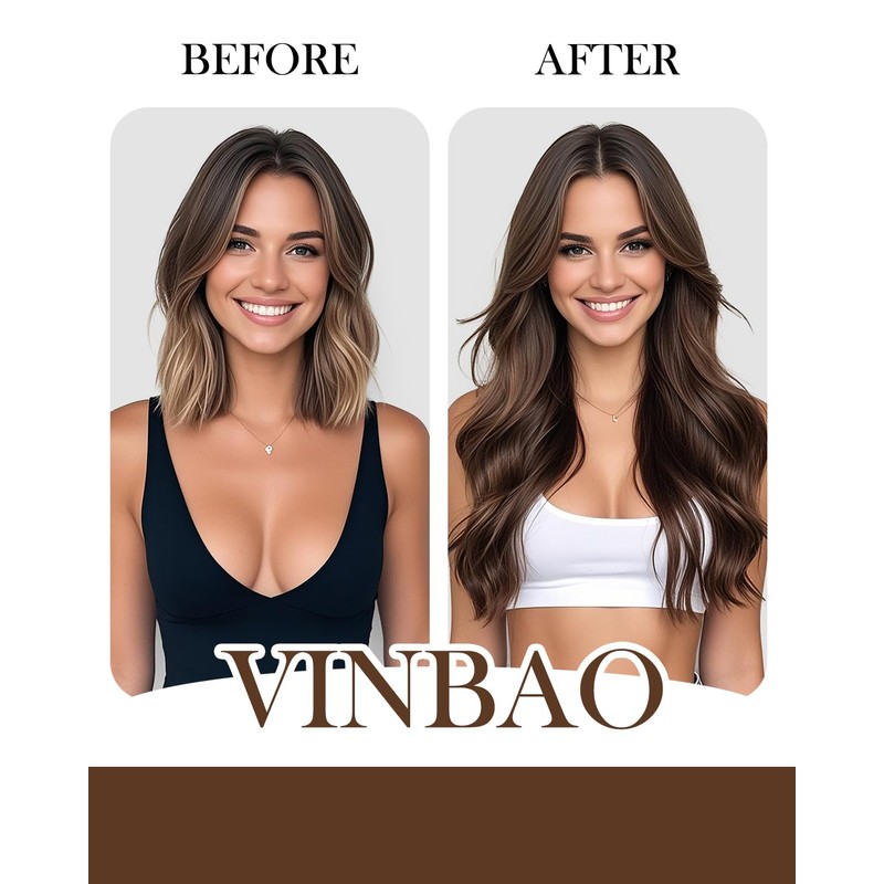 VINBAO U-Tip Keratin Bondings Real Hair Extensions 45 cm 50
