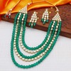 Aheli Kundan Pearl - Juego de collar y pendientes largos