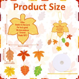 Zhanmai 30 Sets Thanksgiving Leaves Mobile Craft Kit for Kids Make Your Own Fall Thanksgiving Sunday School Craft for Toddler Classroom Autumn Thanksgiving Party Fun Home Activities