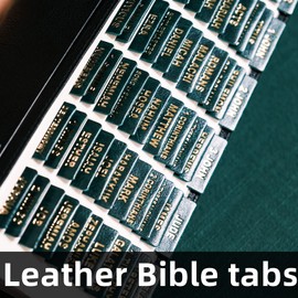 UPAFEXXI-Leather Bible Tabs, Bible Tabs for Women and Men(Gold Foil Lettering) Large Print Stickers, Easy to Read and Apply, 80 Chapters Labels for Easy Navigation(Dark Green)