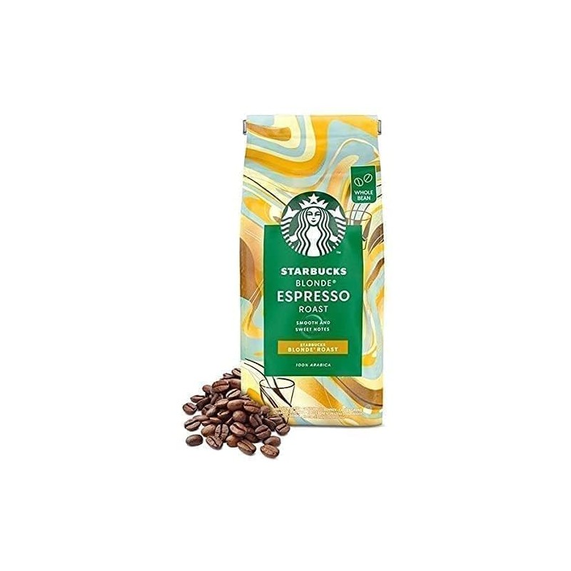 Starbucks Blonde Espresso Roast Whole Coffee Beans, 200g