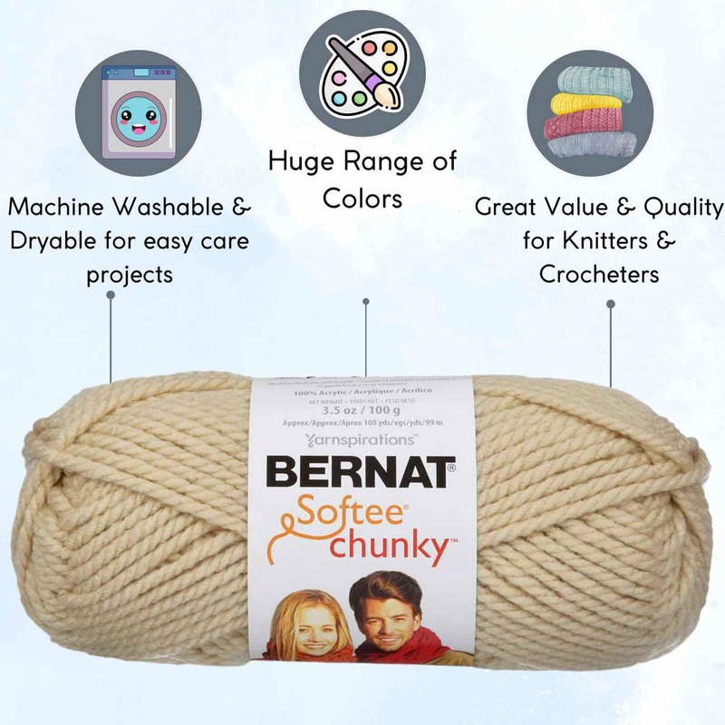 Bernat Softee Chunky Linen 161128-28021 (6-Skeins - Same Dye Lot)