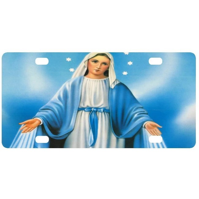 The virgin Mary Pattern Classic Metal License Plate Auto Car Tag 12" X 6"
