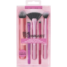 Real Techniques, Artist Essencials, Set de Brochas de Maquillaje para Artistas, Kit de Accesorios Esenciales, Juego de Brochas para Todo Tipo de Maquillaje Profesional, 5 piezas