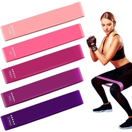 MYDEAR Bandas De Resistencia Elásticas con 5 Niveles Ejercicios Cintas Elasticas Fitness de Látex Natural, Bandas Elasticas Musculacion para para Yoga, Pilates, Crossfit, Estiramientos