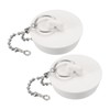 Sourcing Map 2 Pcs White Rubber Bathtub Stoppers, 1-5/8" to