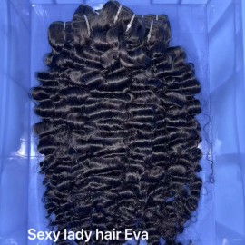 Wet and Wavy Bulk Human Hair for Braiding No Weft Deep Wave Afro Kinky Curly Bulk Human Hair Braiding Bundle Hair Extensioncolor: 1pcs burmese curly, Stretched Length: 20 Inches