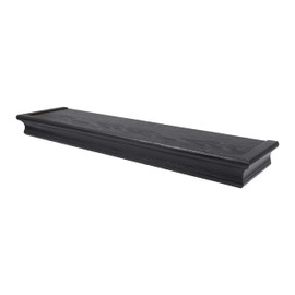 HIGH & MIGHTY 515661 Decorative 24" Floating Shelf Holds up to 20lbs, Easy Tool-Free Dry Wall Installation, Beveled, eCommerce Packaging, Black