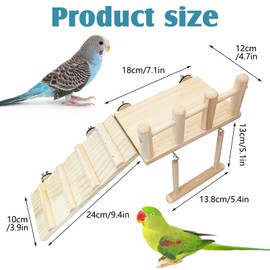 Hamiledyi 13Pcs Parrot Swing Chew Toys Bird Perches Platform with Climbing Ladder Hanging Cage Accessories for Parakeet, Conure, Finch, Lovebirds, Budgie, Canary Standing