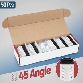 Everest Media Solutions 45° Angled CAT6 Keystone Jack in Black - Slim Profile RJ45 Ethernet Connector - Compatible with 45° Angled Speed Termination Tool - 45Term (B0BL3GS7ZY) - 50-Pack