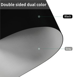 Zinkooat Round Table Pad,1.8mm Thick,Dia.42 Inch,Round Leather Table Cover,Round Table Protector,Round Dining Table Protector,Round Table Top Protector.(Dia.42,Black+Gray)