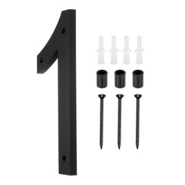 sourcing map 12 Inch Modern House Number, Acrylic Floating House Number for Outside Address Sign for House with Nail Kit for Mailbox Yard Home Front Door (Number 1, Matte Black)