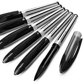 12 schwarze Uni-Ball-Air-Micro-Tintenroller UBA-188-L mit 0,7 mm feiner Spitze, Medium