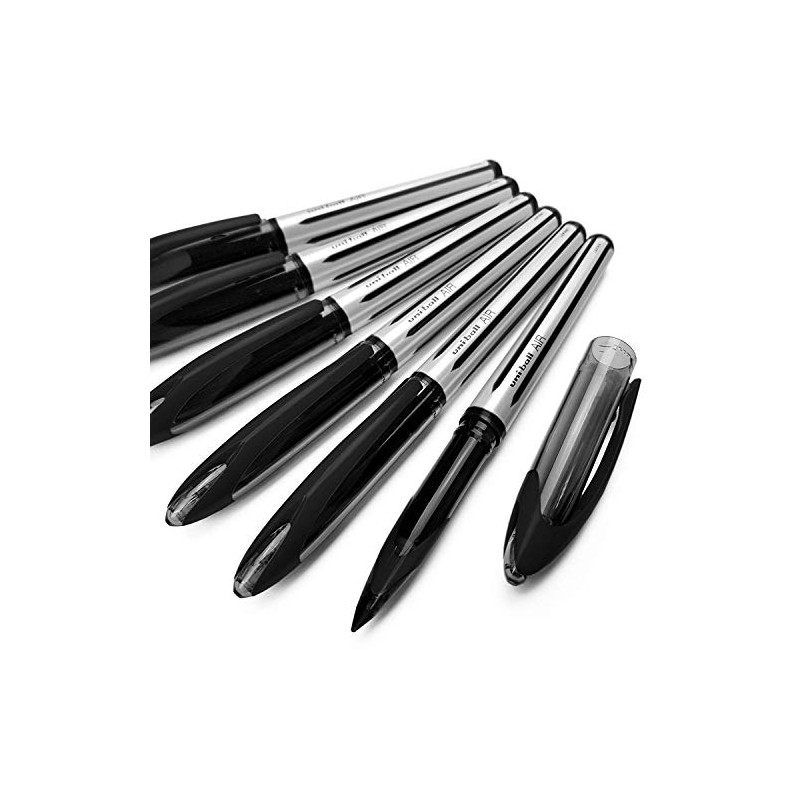 12 schwarze Uni-Ball-Air-Micro-Tintenroller UBA-188-L mit 0,7 mm feiner Spitze, Medium