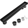 Bmvlffs 32 Inch Offset Linear Shower Drain Matte Black，2-in-1 Flat