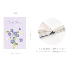 Monolike B6 Olivia's Flowers Diary 6 Month Planner, Purple - Academic Planner, Weekly & Monthly Planner, Scheduler, Undated Planner, 128x182mm, B6 Olivia's Flowers, Purple