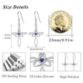Celtic Earrings 925 Sterling Silver Cross Earrings Women's Celtic Knot Drop Stud Earrings Men's Celtic Jewellery Mother's Day Gifts Valentine's Day for Girls Children Girlfriend, Sterling Silver,