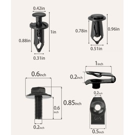 RACOONA 70PCS Car Clips,Bumper Clips,Engine Under Cover Splash Shield Body Bolts Screws,Car Accessories Car Bumper Cips Extruded U-Nuts Kit,Bumper Retainer Clips,Replacement for G35 G37 FX35 FX45 EX35