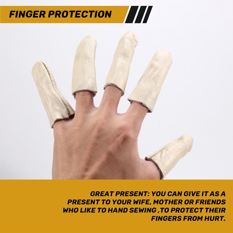 Nagoyuki 10PCS Leather Finger Protector Finger Thimble Guards Tools for