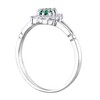 Sterling Silver Emerald Cluster Ring - sizes J - V
