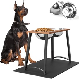 TIDANT Elevated Dog Bowls for Large Dogs, Extra Large Breed, with Spill Proof Mat, Two 3000ML(13CUPS) Food & Water Bowls, Stable Raised Bowl, 18.1" Tall Dog Bowl Stand for XX Large Dogs