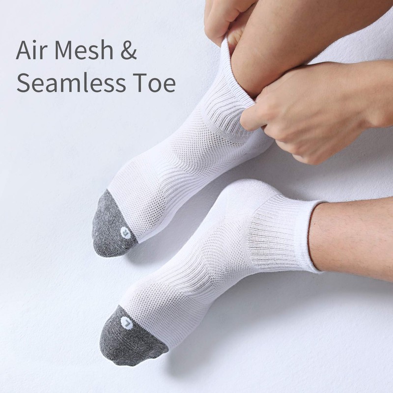 FITRELL 6 Pack Men's Athletic Ankle Socks Cushioned Sports Running