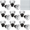 Amylove 8 Set Crystal Door Knobs Mortise Style Fluted Glass
