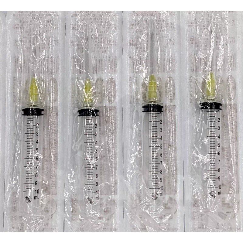 DL 100 Jeringas De Plástico 10 Ml Con Aguja 20x32