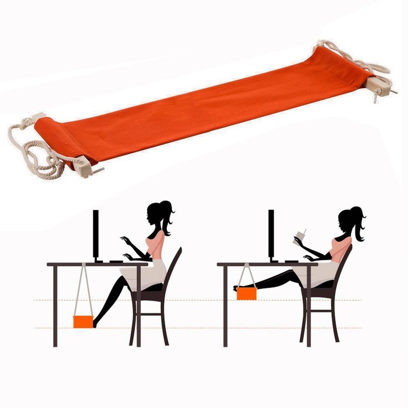 Itian Portable Adjustable Mini Feet Hammock Desk Foot Rest for
