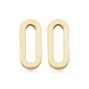 14k Yellow Gold Paper-Clip Link Oval Stud Earrings - Minimalist